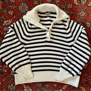 J. Crew sweater, navy and white, Size Large